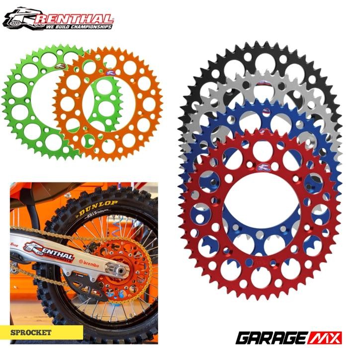 PREMIUM RENTHAL SPROCKET 520 - GIR RENTHAL 520 KTM HUSQ CRF YZ KX GASGAS KLX
