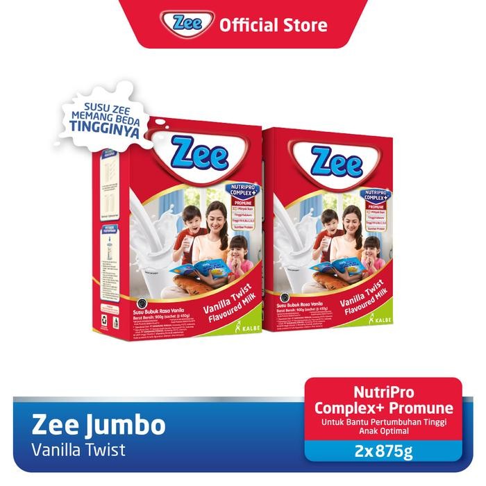 

Zee Reguler Jumbo Vanilla Twist Milk 2x450G (2 Pack)