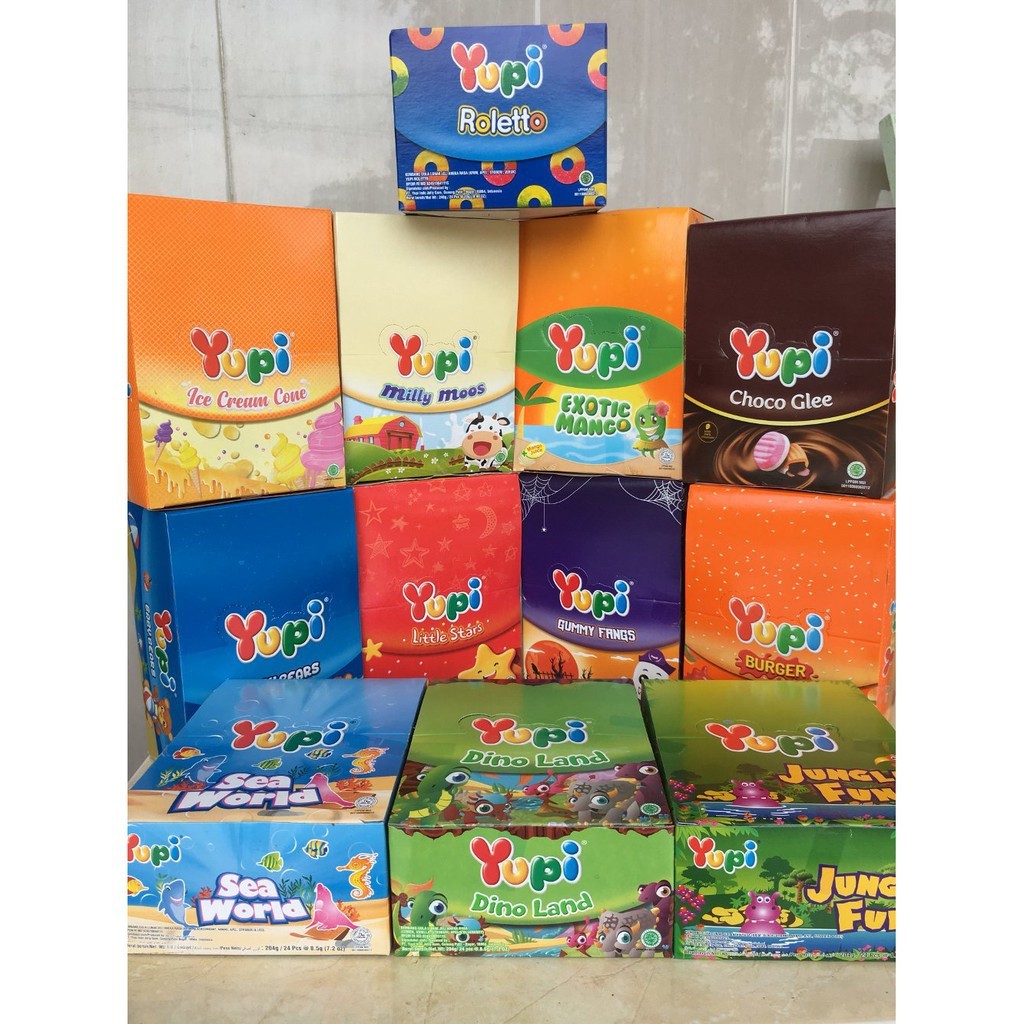 

Sajiandapur [Berkah] Permen Yupi All Varian Rasa Isi 24 Pcs Per Box Baby Bear / Little Star / Gummy