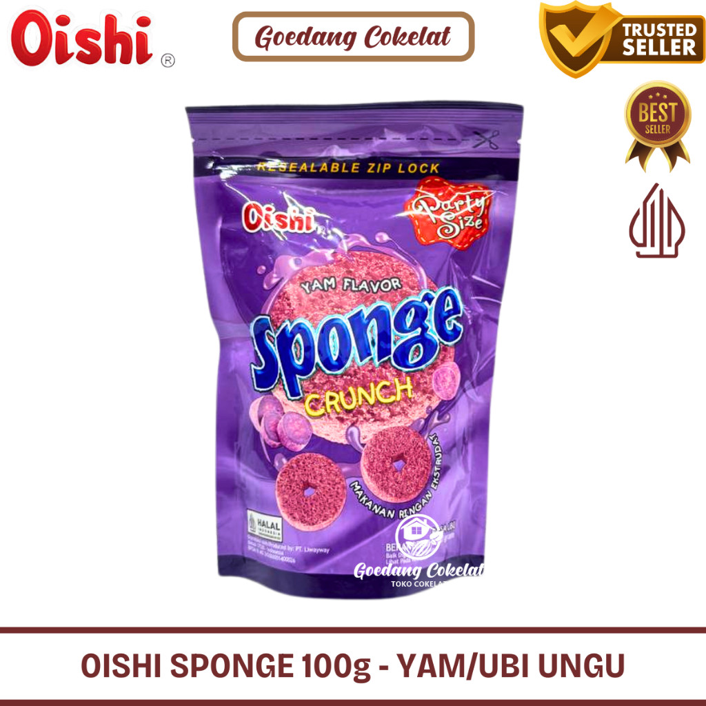 

Sajiandapur Oishi Sponge Crunch Coklat Cokelat Strawberry Moccachino Ubi Party Size 100 Gr