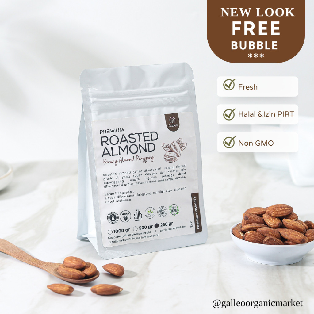 

Sajiandapur Kacang Almond Panggang 500 Gr / Roasted Almond Galleo Galleri Organik
