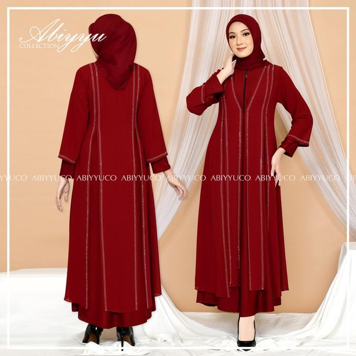 Layali- Abiyyuco TA9031 Gamis Abaya Turkey Hitam Turki Putih Turky Warna Warni Busui Terbaru Size