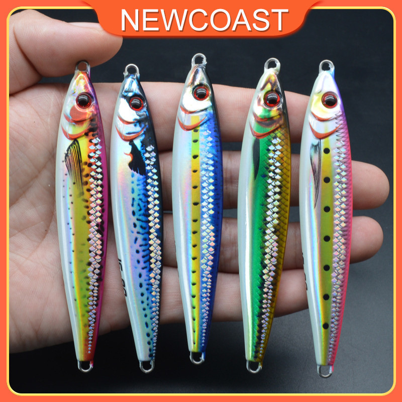 Newcoast Metal Jig Glow in The Dark 60 80 100 Gram 3D Printing Japan Senter Uv Untuk Sinking Umpan