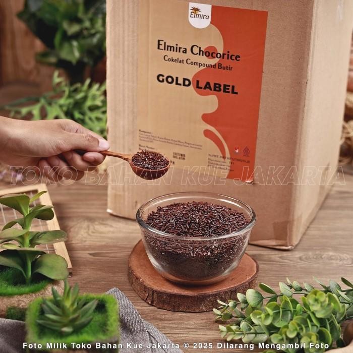 

Elmira Meses Coklat GOLD LABEL 500gr Repack Mesis Cokelat Premium Chocorice Dark Chocolate Meises