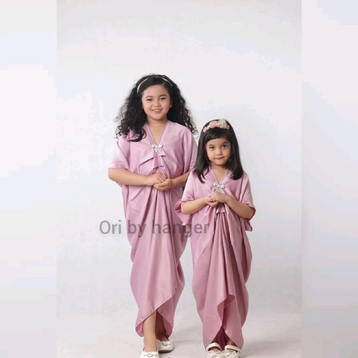 Mosya- KAFTAN ANAK+Bross BAJU COUPLAN BAJU PESTA BAJU LEBARAN ANAK 2th - Dewasa
