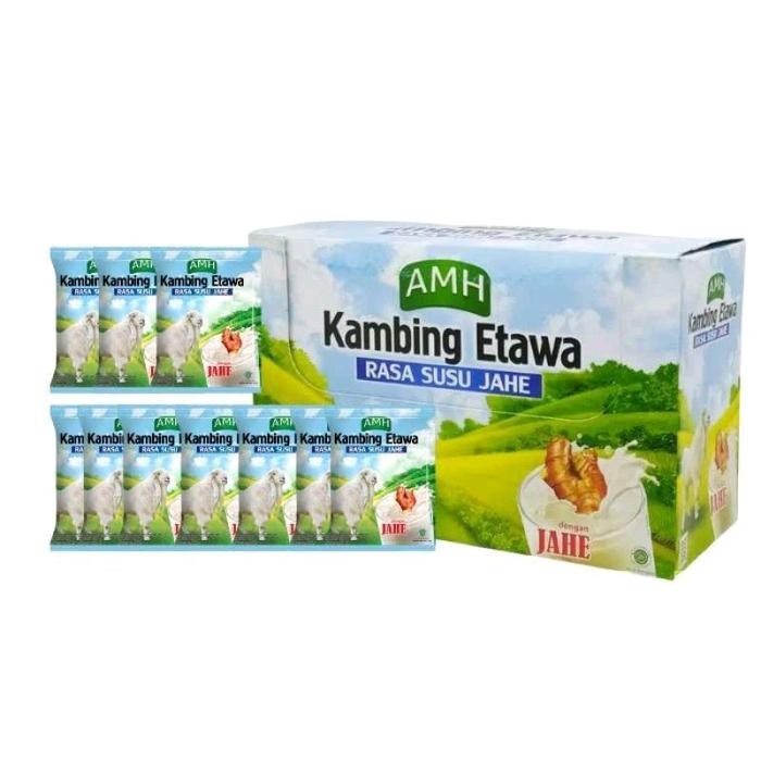 

READY STOK NEW PAKET 3 BOX AMH SUSU KAMBING ETAWA ORIGINAL-JAHE 30 SACHET DAIRY MILK READYY