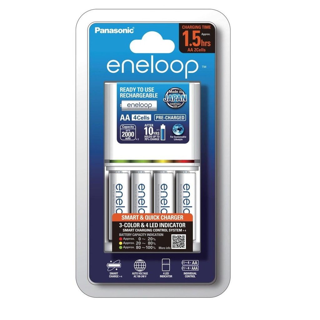 Panasonic Charger Kit Eneloop + Battery Rechargeable Eneloop AA