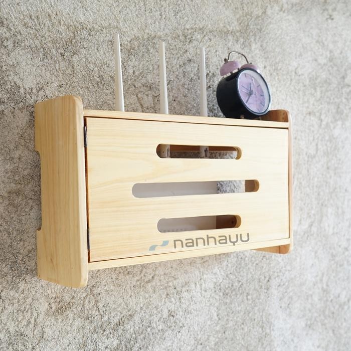 Kotak penyimpan router wifi, rak wifi, rak kayu penyimpan router wifi