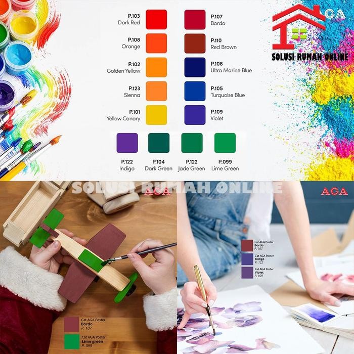 

TERLARIS Cat AGA Poster Acrylic / Akrilik / Dekor / Gabus Lukis 250 cc