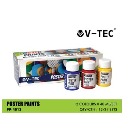 

TERLARIS CAT POSTER / POSTER PAINT V-TEC 12 WARNA 40ML