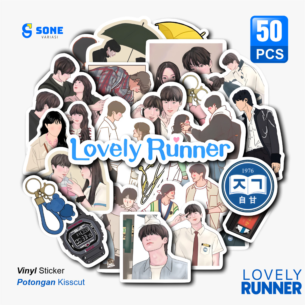 

UM1 Stiker Pack Lovely Runner Aesthethic Vinyl Wateroof untuk Sticker Buku Journal Casing Laptop