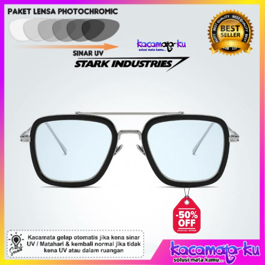 kaca Minus Pria Tony stark man edith Peter Parker photo blueray Metal