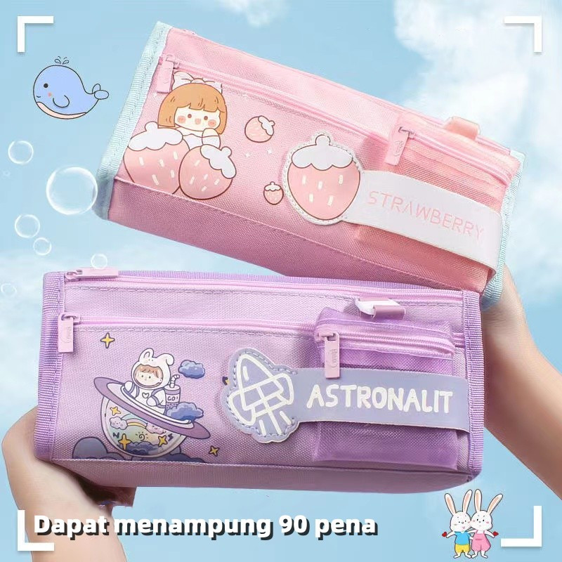 

Tempat Pensil Kapasitas Besar untuk Siswa Sekolah Dasar, Tempat Pensil Merah Muda untuk Anak