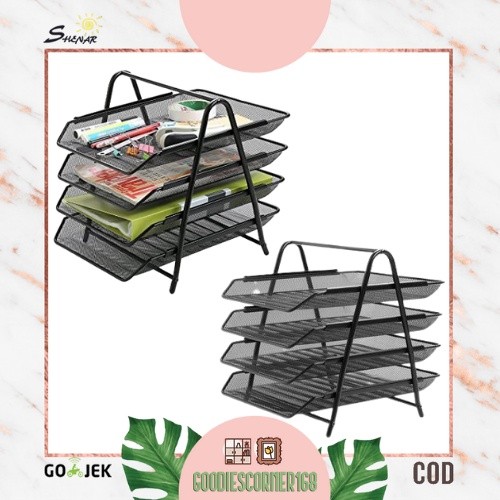 

SHENAR 4 TIER RACK DOCUMENT TRAY/ RAK BESI JARING 4 SUSUN PENYIMPAN DOKUMEN FILE FOLDER KERTAS