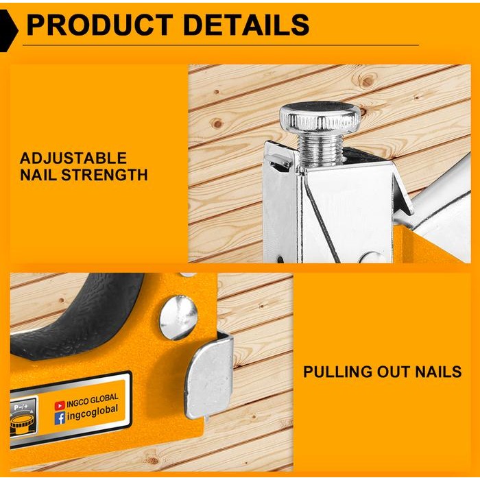 

WOLD - 3 In 1 Staple Gun dengan 600 Staples Untuk Kayu INGCO HSG1405