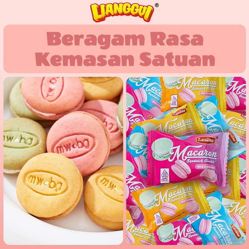 

AYOOOLLARIZSS!! [HALAL] Lianggui Macaron Biskuit Mini Cookies Enak Cemilan Macaron Snack Viral