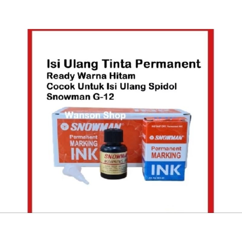 

UM1 isi ulang tinta permanen/Refill tinta snowman permanen hitam marker