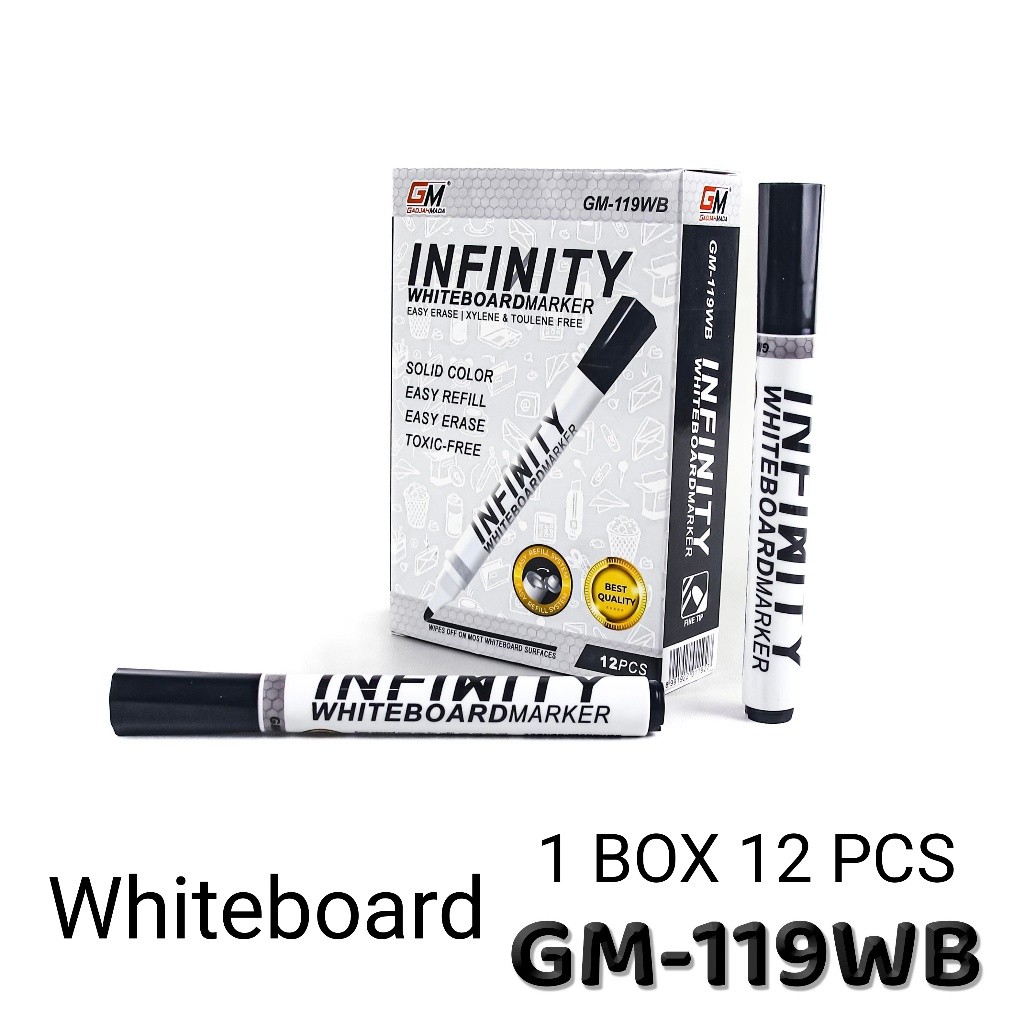 

UM1 Spidol Whiteboard Maker DM-119WB isi 12 pcs - Hitam