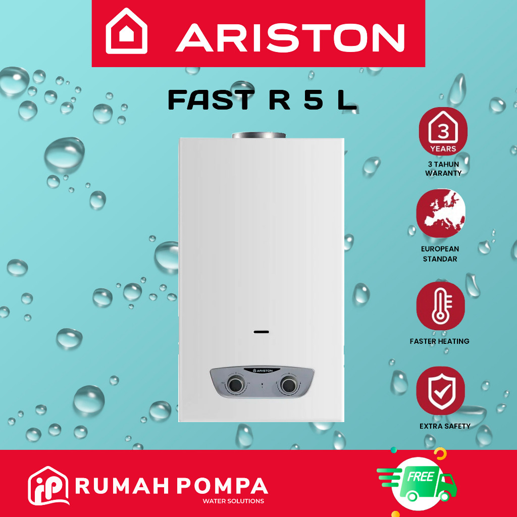 Pemanas Air Water Heater Gas Ariston Fast R - Gas LPG