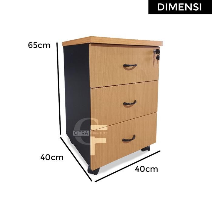 

Lunar Nakas 3 Laci Cabinet Nacas Roda Meja KantorFilling Kabinet