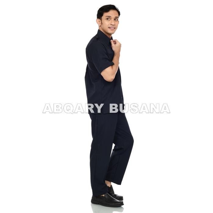 Ready Seragam Dinas Pria Biru Dongker - Pns/Pemda/Honorer/Desa - Baju Kerja Kantor - Lengan Panjang