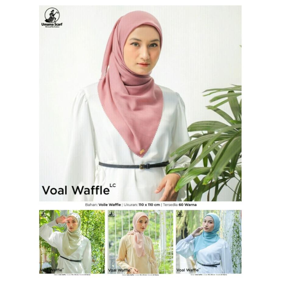 cantikk- Hijab Jilbab Kerudung Segiempat Voal Waffle Umama Exclusive Logo Gold