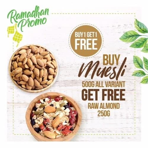

EatFr3sh- BUY 1 GET 1 FREE, Buy Muesli Get Free Raw Almond 250gr