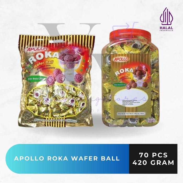 

EatFr3sh- Apollo Roka Wafer Ball 420 gram Toples / Refill Isi 70 Pcs