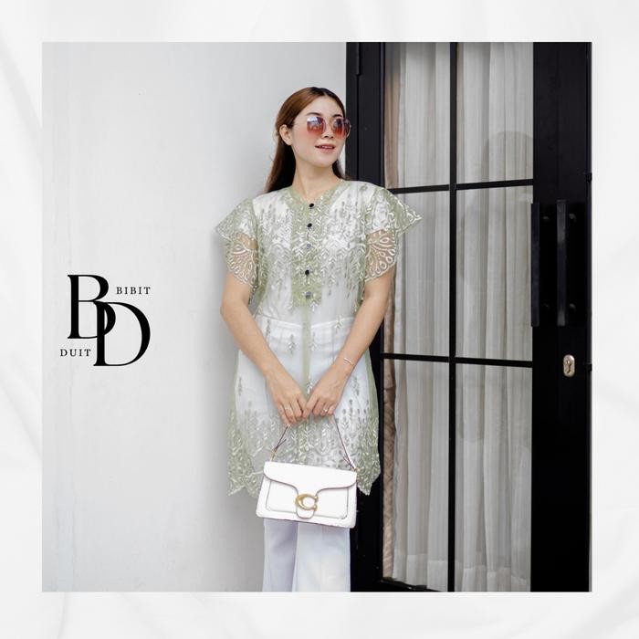 Baraka- Kardigan Panjang Bermotif Lengan Pendek Outer Wanita Kondangan Dress Atasan Nyaman Santai