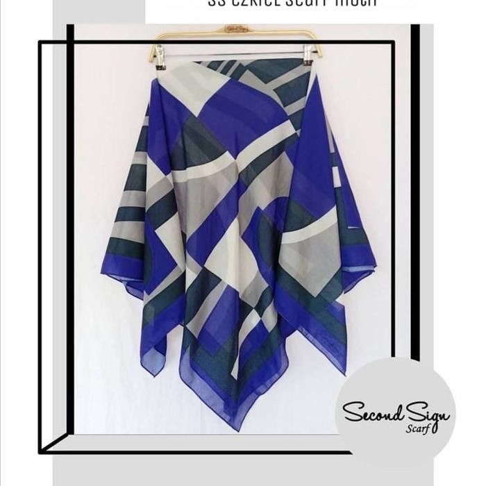 cantikk- SecondSign - Scarft Voal Motif.2 kerudung hijab kekinian wanita Muslim Lembut Nyaman