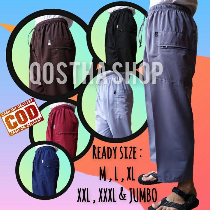 Zuhud- Celana sirwal pangsi komprang panjang pria dewasa Polos Cowok Katun