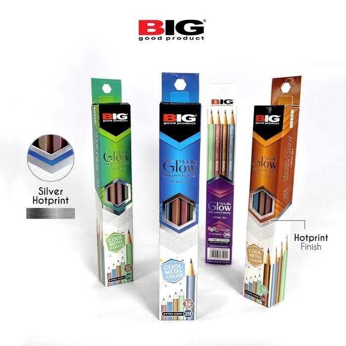

No.OneBest- Pensil 2B BIG Metallic Glow PS-966 Pak 12 Pcs Pencil Untuk Ujian