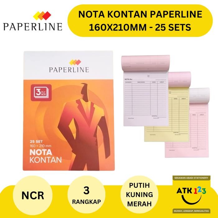

No.OneBest- Nota Besar 3 Ply NCR Merk Paperline / Rankap 3 / Putih Merah Kuning