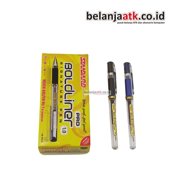 

No.OneBest- Pulpen/Bolpen/Bolpoin Gel Standard Boldliner 1,0 mm (Hitam & Biru)