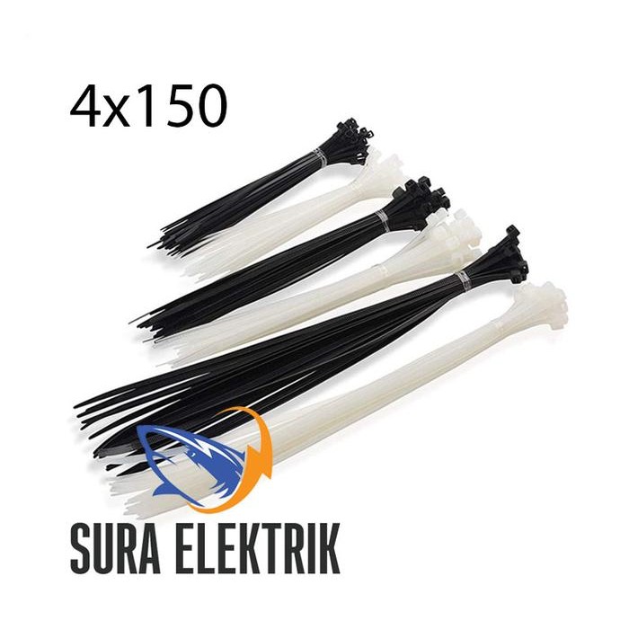 

No.OneBest- Nylon Cable Ties FSM 4x150 Fort Warna Hitam dan Putih