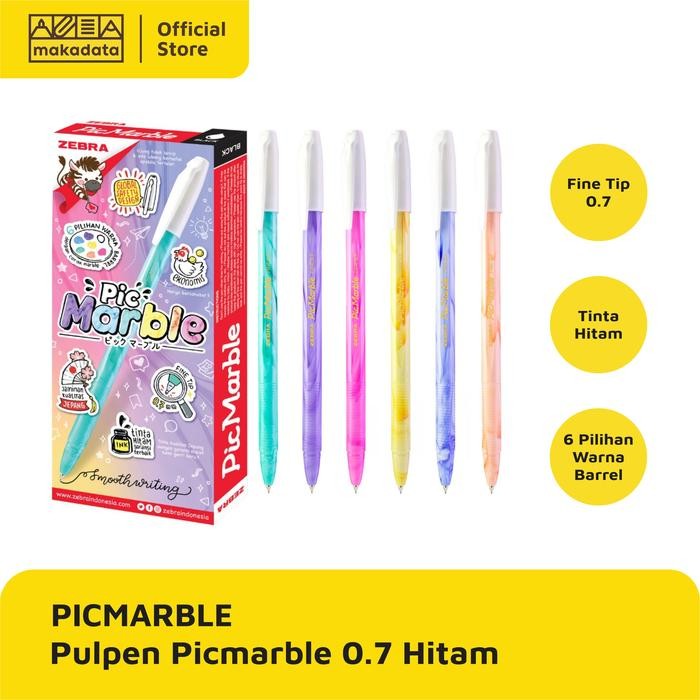 

No.OneBest- BALLPOINT BOLPEN PULPEN ZEBRA PICMARBLE 0.7 1 PAK MURAH