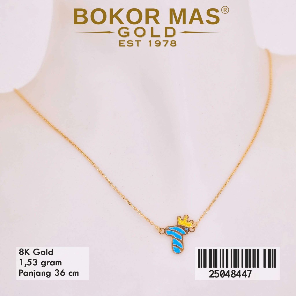 BokorMas Gold Kalung Anak Huruf T Emas Asli Kadar 8K 25048447