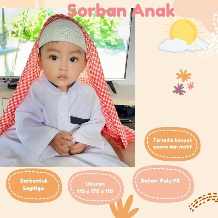 Modiq- SORBAN ANAK SEGITIGA / SORBAN ANAK / SORBAN ANAK LAKI LAKI / SORBAN TK SD