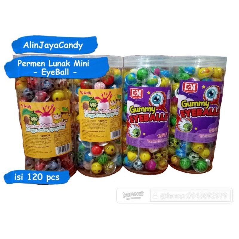 

Cemal Cemil Makyus Permen Lunak Mini Gummy Eyeball Isi 120 Pcs / Toples