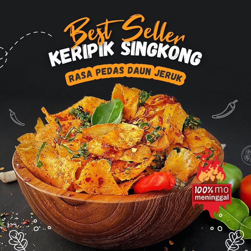 

Cemal Cemil Makyus 1/4 Kg Yasnack Keripik Singkong Pedas Daun Jeruk, Kripset 250 Gr