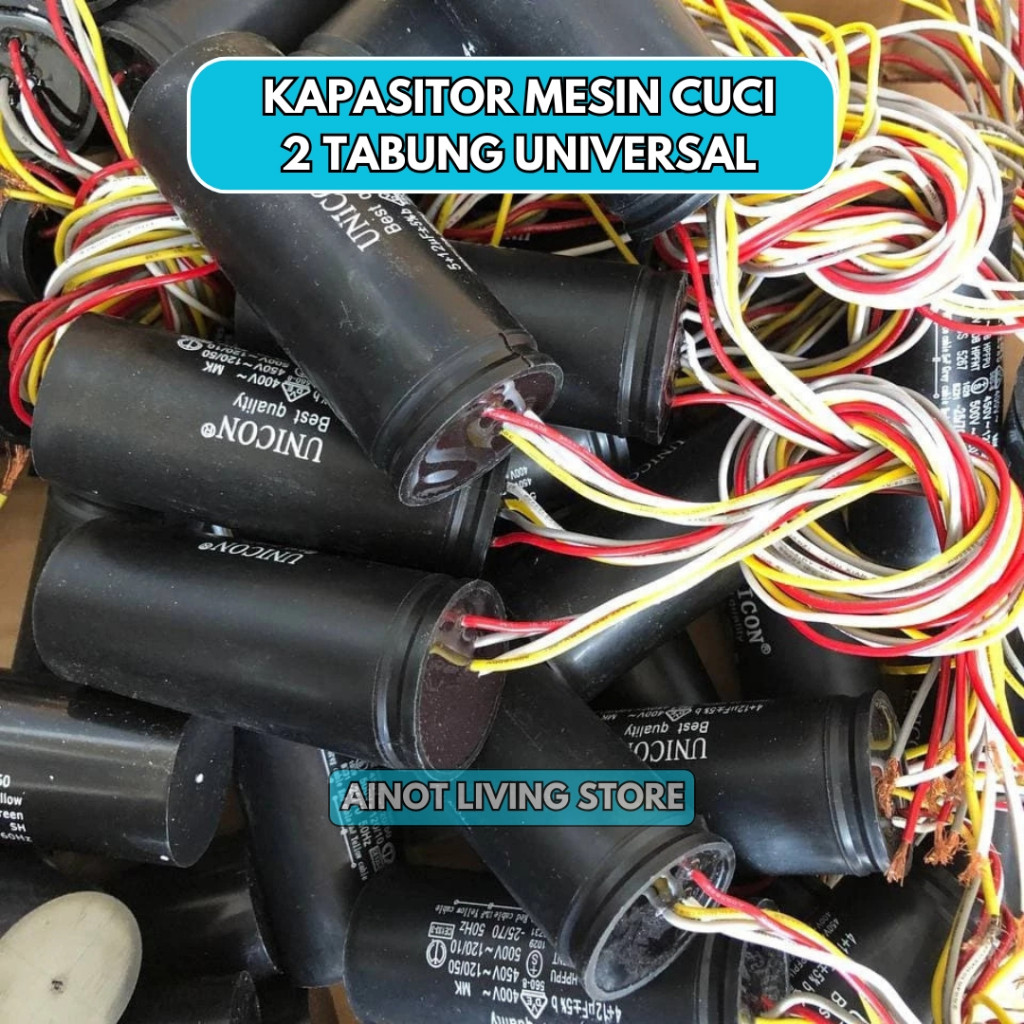 [ALS] Kapasitor Mesin cuci 2 tabung - Kapasitor mesin cuci universal 2 tabung - Kapasitor mesin cuci