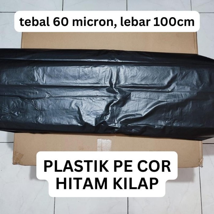 Tukuparty Plastik Cor Hitam Glossy Roll Plastik Terpal Meteran Tebal