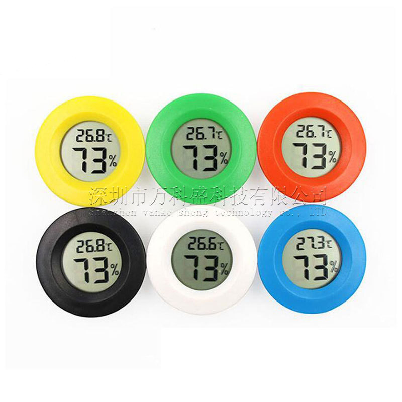 50Pcs Circular Embedded Cigar Red Wine Cabinet Digital Thermometer Hygrometer Pet Reptile Acrylic