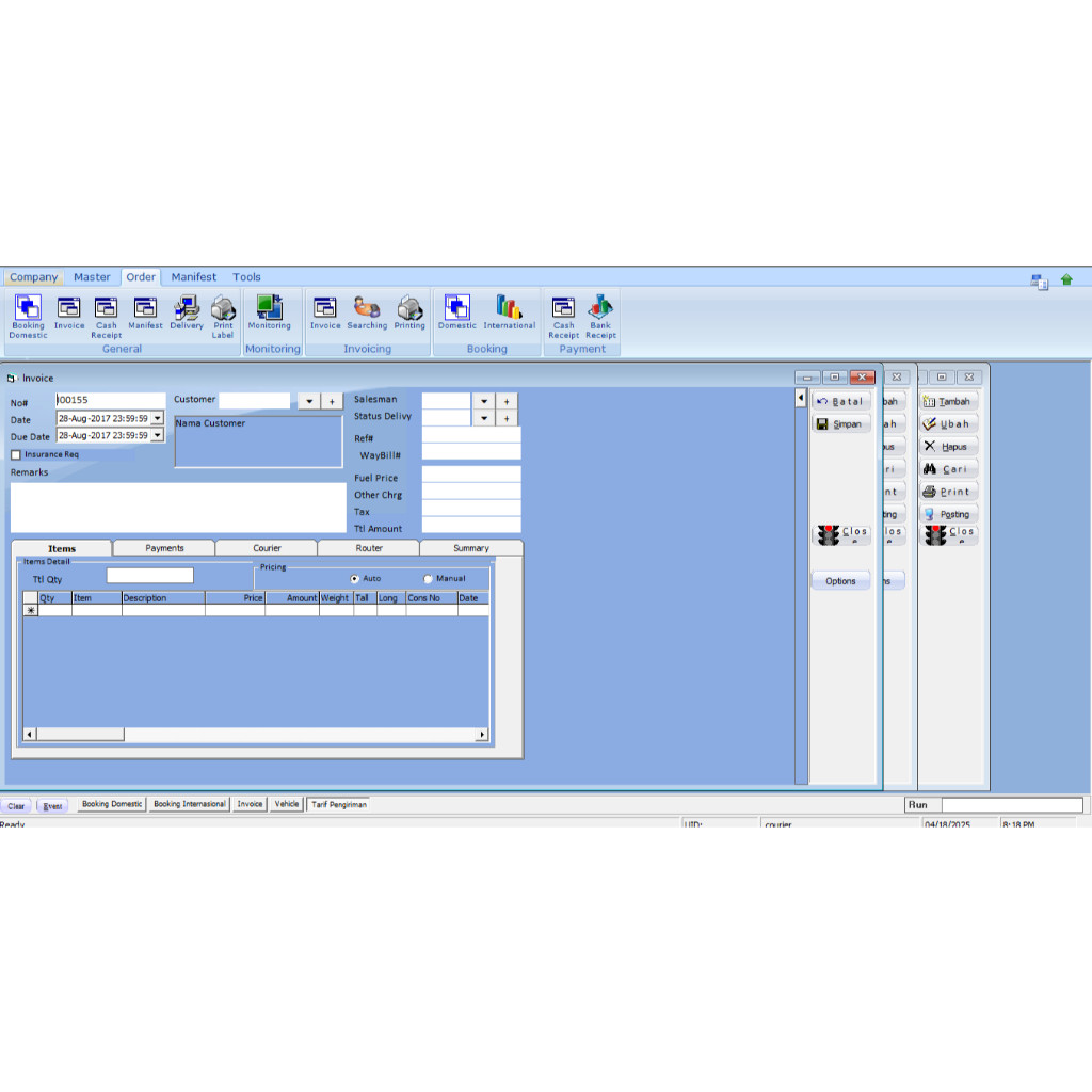 Software aplikasi kurir ekspedisi