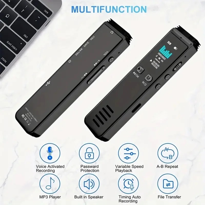 Bluetooth 5.0 Voice Activated Digital Audio Recorder 32GB USB Pen Phone Call Recording A Key Fast RE