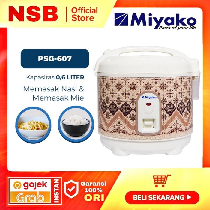 Pixora- Rice Cooker Miyako Kecil Mini PSG 607 0.6L Liter Magic Com Mejicom