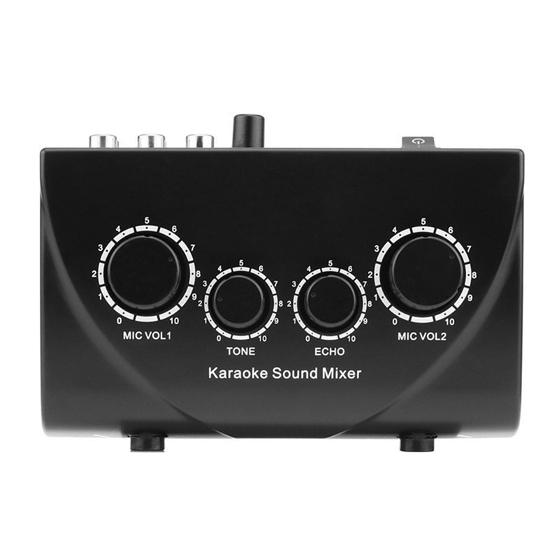 Karaoke Sound Mixer Portable Sound Mixer Professional Audio System Karaoke Dual Mic Inputs Audio Sou