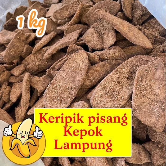 

PROMO 1 kg keripik pisang kepok coklat & aneka rasa khas lampung (irisan panjang)
