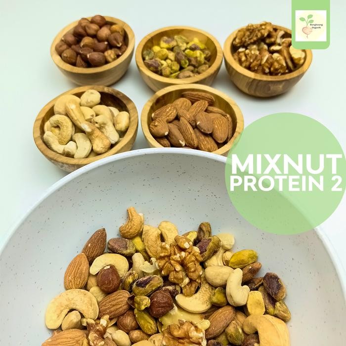 

MIX NUT PROTEIN 1 kg - Kacang Almond, Kacang Mede, Kacang Walnut Cemilan Food Snack Kering Makanan