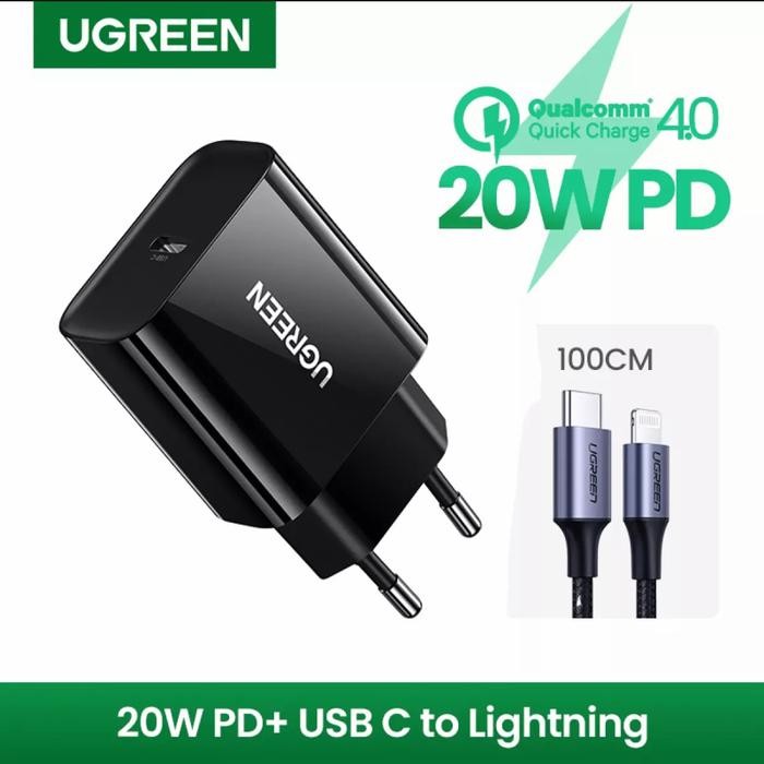 Genggam- Ugreen Charger Iphone 13 12 11 8 Xr X Xs Power Delivery Lightning Mfi